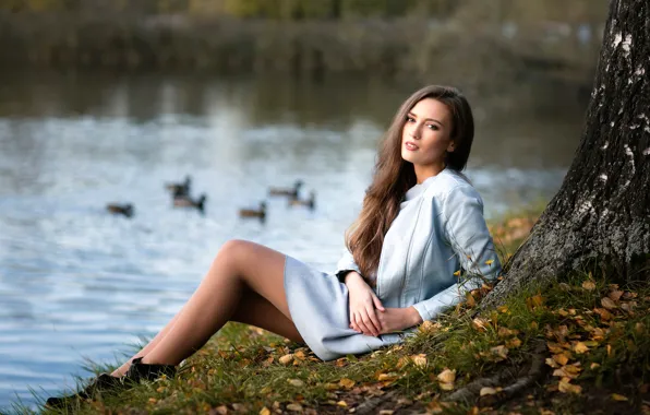 Look, makeup, legs, on the shore, rimsky