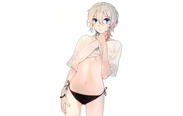 Girl, sexy, Anastasia, anime, blue eyes, beautiful, short hair, pretty