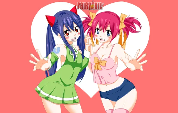 Sexy, cleavage, shorts, blouse, thighhighs, pink hair, long hair, dress