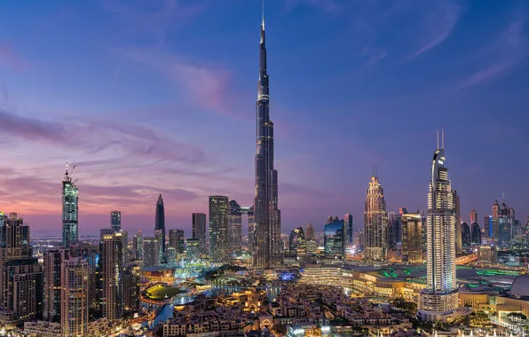 Picture building, home, panorama, Dubai, night city, Dubai, skyscrapers, UAE