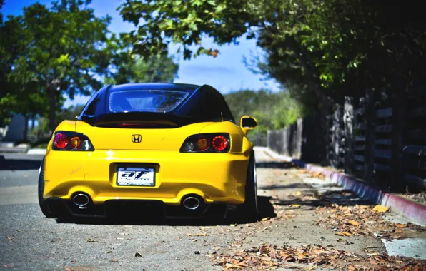 Honda, yellow, S2000