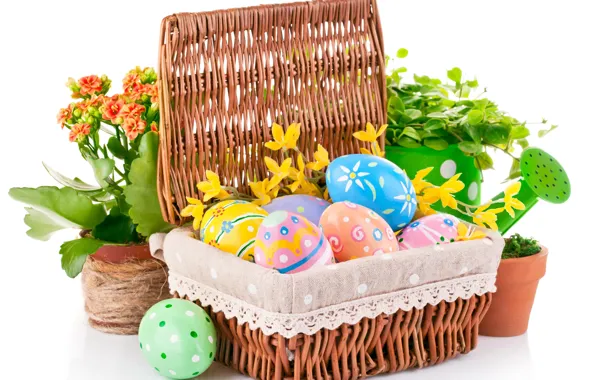 Flowers, holiday, eggs, Easter