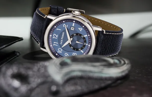 Picture blue, leather, watch, Jack pierre