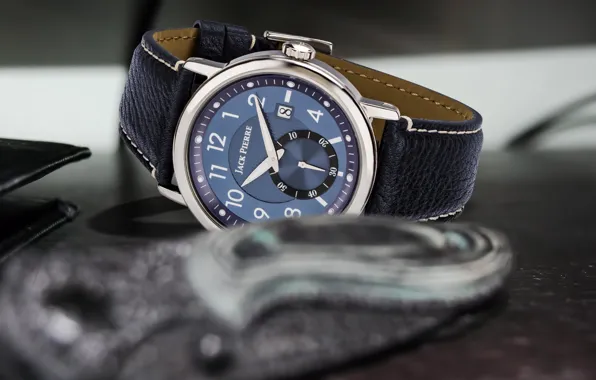 Picture blue, leather, watch, Jack Pierre