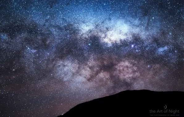 The sky, stars, mountain, The milky way, galaxy, photographer, Mark Gee