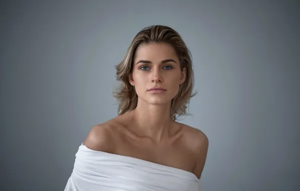 Look, girl, face, portrait, shoulders, Andrey Brandis