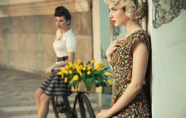 Picture hair, dress, profile, face, background, girl, makeup