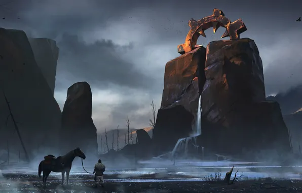 Picture landscape, landscape, warrior