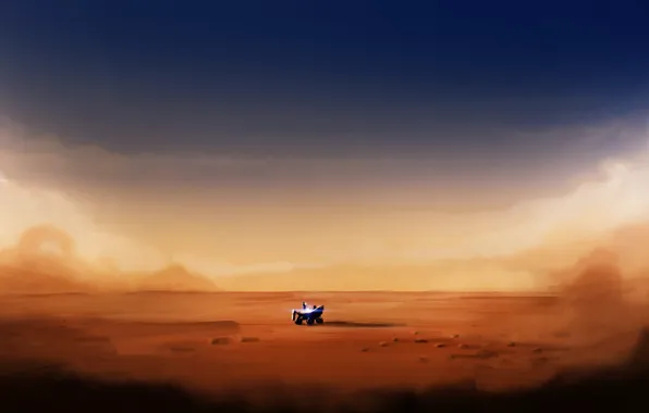 Sand, surface, transport, desert, planet, robot, art, the study