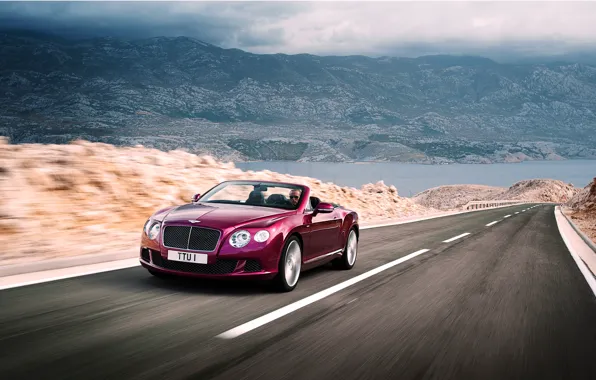 Bentley, Continental, Road, Machine, Convertible, Bentley, Purple, The front