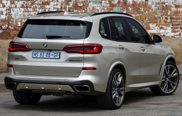 Car, grey, BMW, lights, back, BMW X5M, BMW X5M 2019, X5 M50d