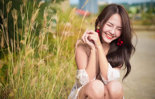 Picture girl, face, smile, Asian, cutie