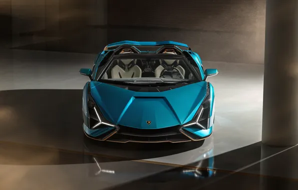 Picture Lamborghini, supercar, blue, amazing, beautifful, front view, Sian, Lamborghini Sian