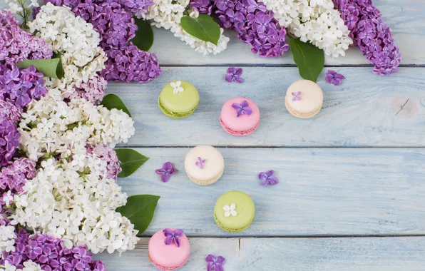 Flowers, branches, cookies, lilac, almond, Julija Vilvarin