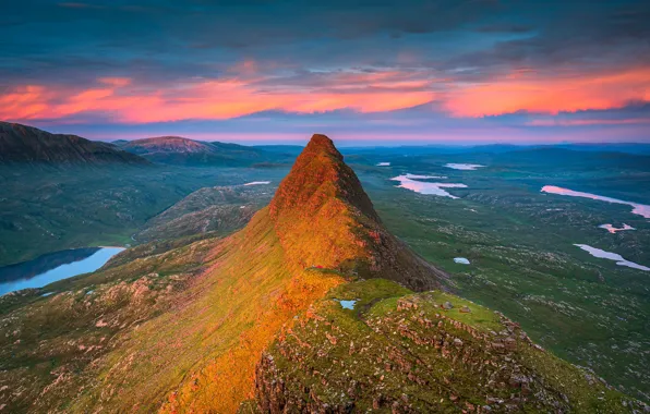 Picture landscape, sunset, mountains, nature, Scotland, landscape, nature, sunset