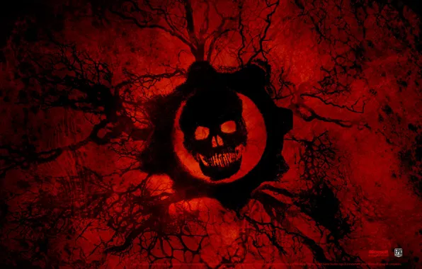 Blood, skull, Gears of War 3