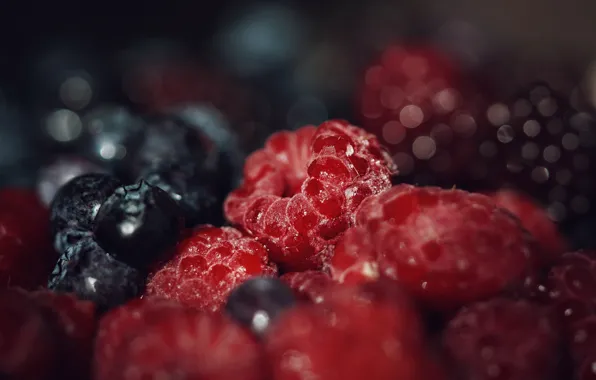 Berries, raspberry, blueberries