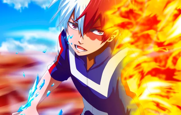 Fire, ice, guy, fad, My Hero Academia, Boku No Hero Academy, Todoroki Shoto, My Hero …