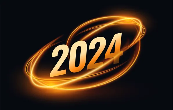 Figures, New year, date, composition, 2024, New Year 2024