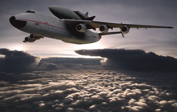 The sky, Clouds, The plane, USSR, Buran, Mriya, Antonov 225, Antonov