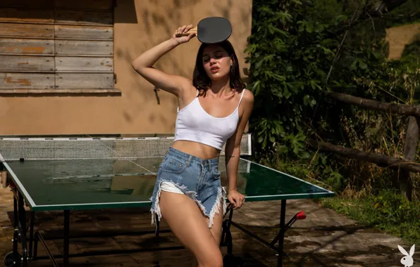 Girl, shorts, beautiful, model, brunette, cute, tank top