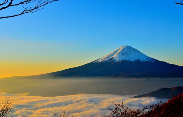 Picture the sky, nature, mountain, Japan