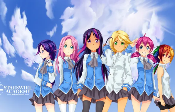Girls, anime, anime, visual novel, starswirl academy