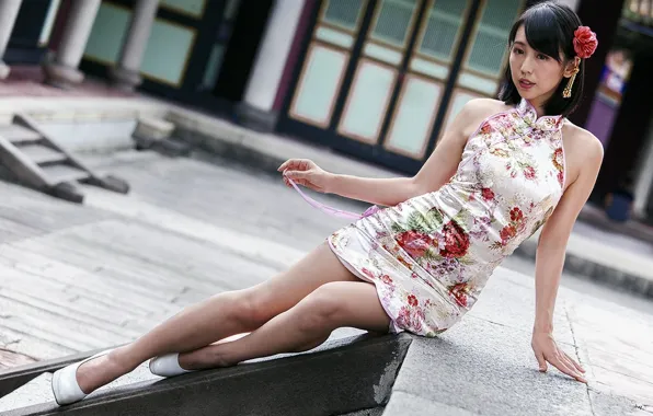 Girl, dress, model, asian, Chen Xixi