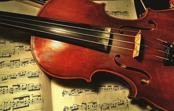 Light, retro, notes, music, violin, musical instrument