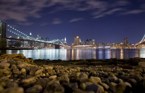 Beach, Bridge, Night