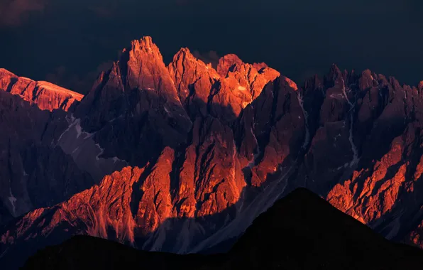 Light, mountains, shadow, the evening, morning