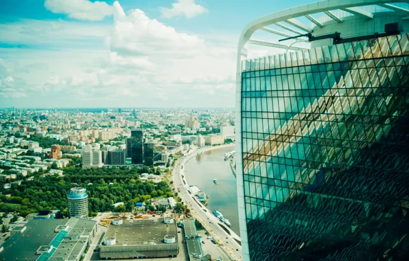 City, light, summer, sky, blue, panorama, beautiful, view