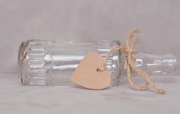 Glass, love, background, heart, bottle, light, Valentine, heart