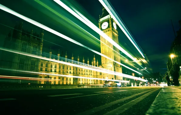 Road, machine, city, watch, road, England, London, the evening