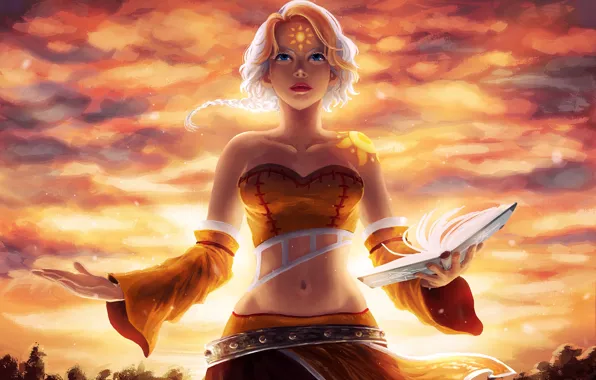 Girl, sign, book, Witch Fantasy Girl