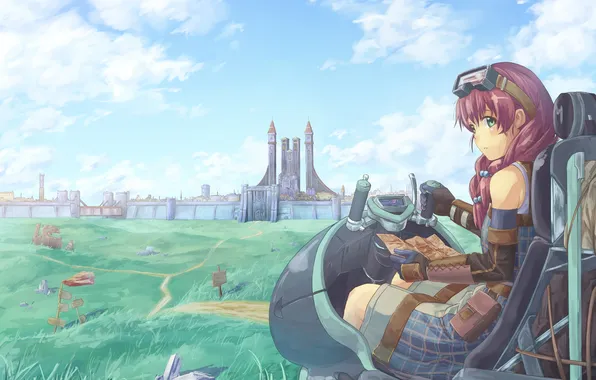 Road, look, girl, the city, map