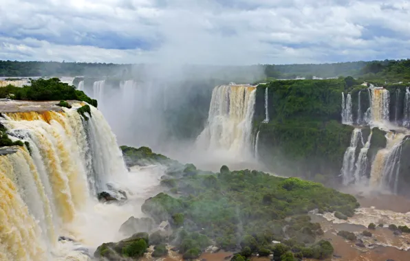 Nature, photo, waterfalls, Brazil, Iguazu