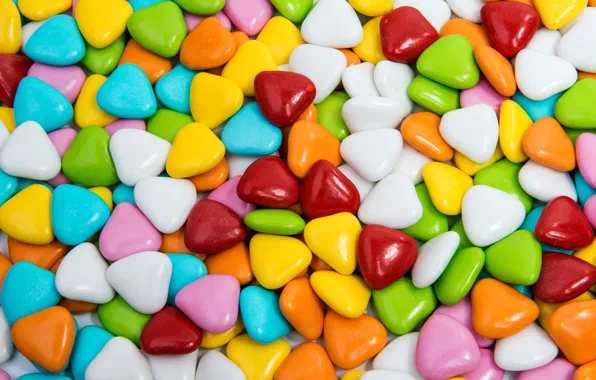 Colorful, candy, sweets, lollipops, hearts, sweet, candy