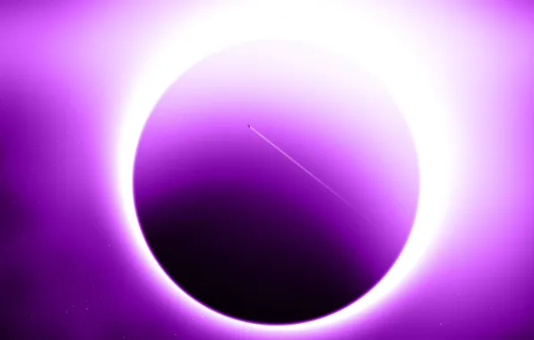 Picture eclipse, sun, planet, effect, violet, sci fi