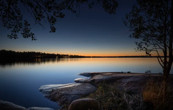 Picture lake, the evening, Finland, Finland, Eagle, Kymenlaakso