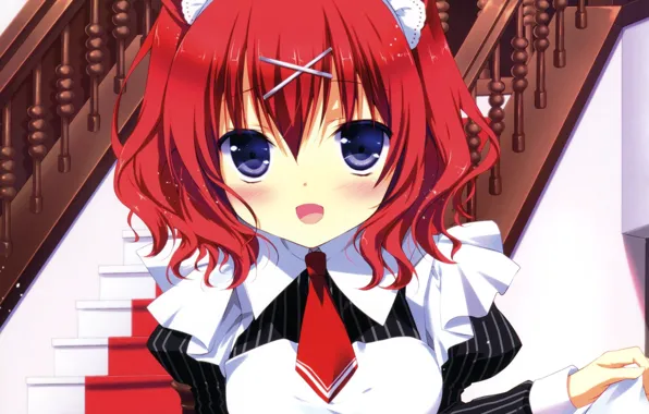 Kawaii, red, redhead, asian, cute, manga, japanese, oriental
