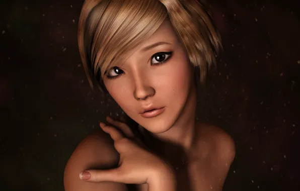 Eyes, girl, face, hair, lips, Asian