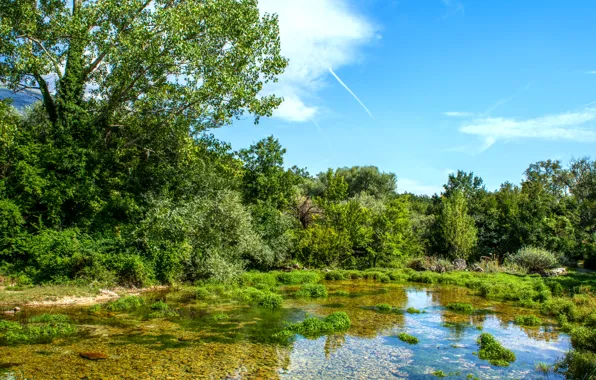 Picture the sky, clouds, lake, Croatia, Cetina