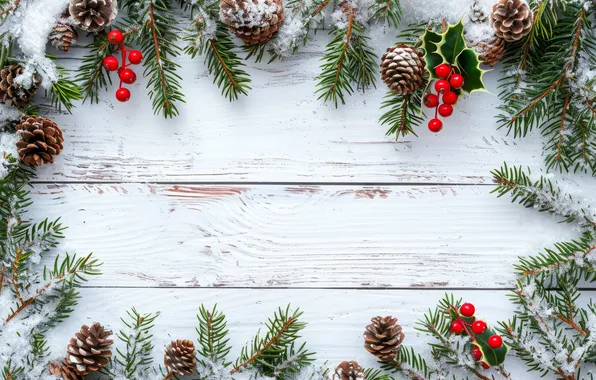 Frost, branches, berries, Board, texture, fruit, Christmas, red