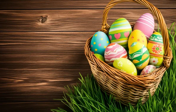 Grass, holiday, pattern, Board, eggs, spring, yellow, green