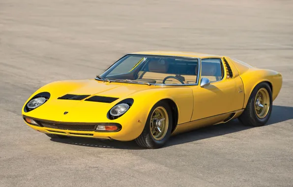 Color, Auto, Yellow, Lamborghini, Machine, Bright, 1971, Lights