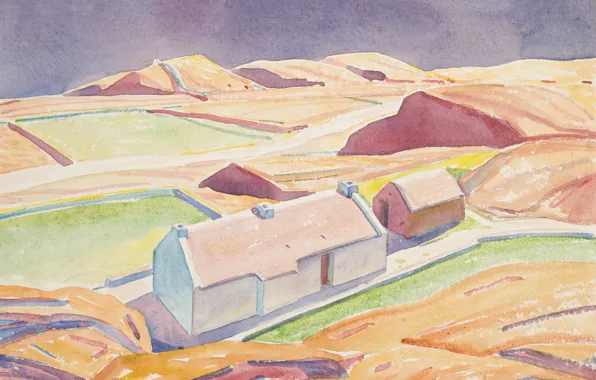 Wallpaper mountains, figure, home, watercolor, Rockwell Kent, Rockwell ...