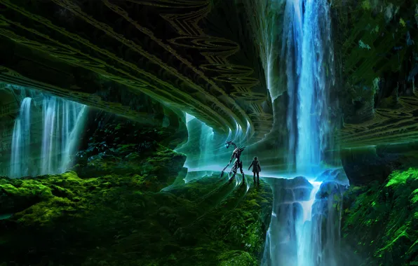Waterfall, romantically apocalyptic, it s moist here