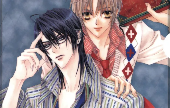 Glasses, tie, book, shirt, guys, Luka Crosszeria, Betrayal Knows My Name, Ura of the Bok …