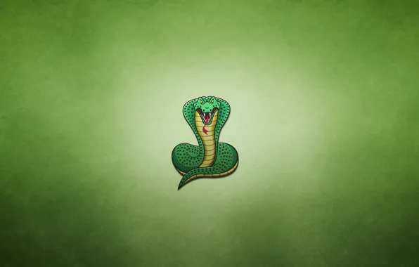 Picture snake, minimalism, Cobra, snake, cobra, greenish background, fat
